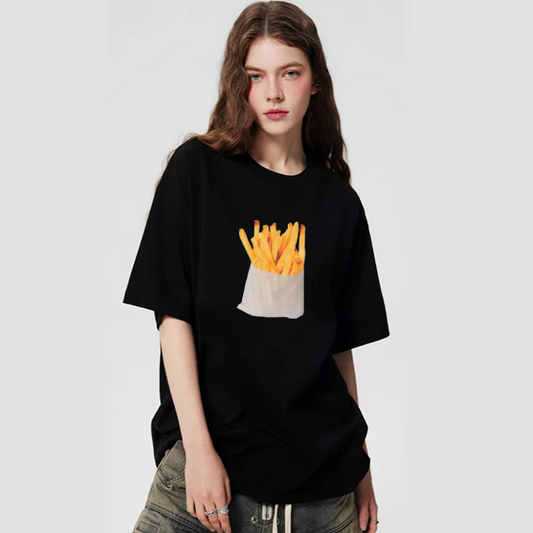 “Niche realistic French fries trendy print” T-shirt