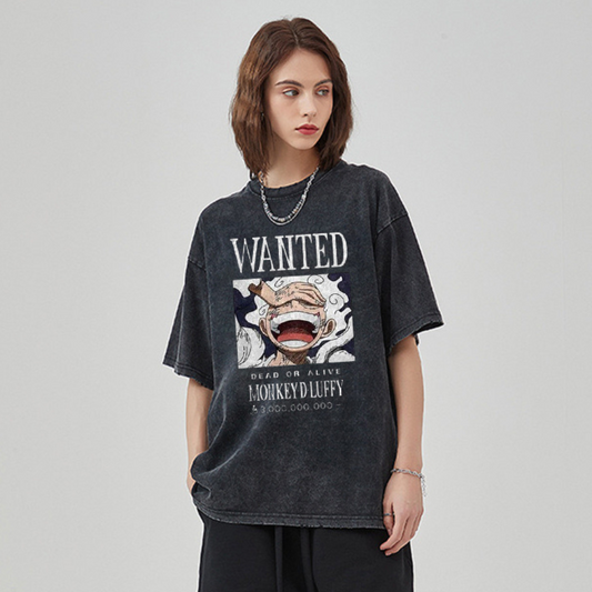 “Cartoon Luffy Wanted Poster Trendy Print” T-shirt