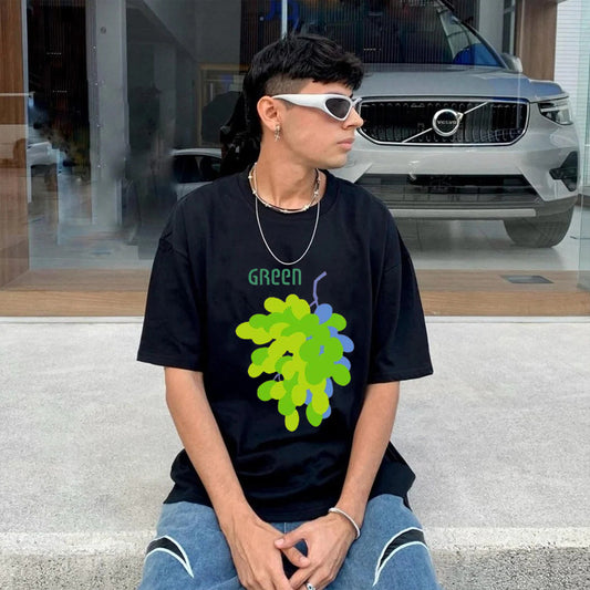 "Style trendy cartoon fruit grapes design illustration print" T-shirt