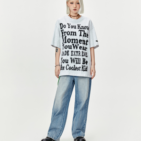 “American Loose Plush Letters” T-shirt