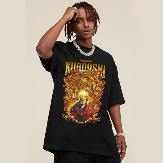 “Flame Mountain Trend Printing” T-shirt