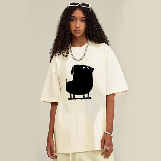 "Style trend simple cute bulky dog cartoon print" T-shirt