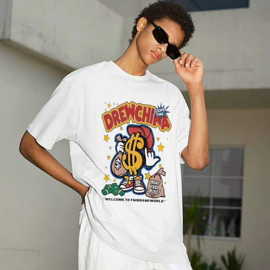 "Style cartoon character money bag print" T-shirt