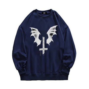 “American style dark style wings cross print” Sweatshirt