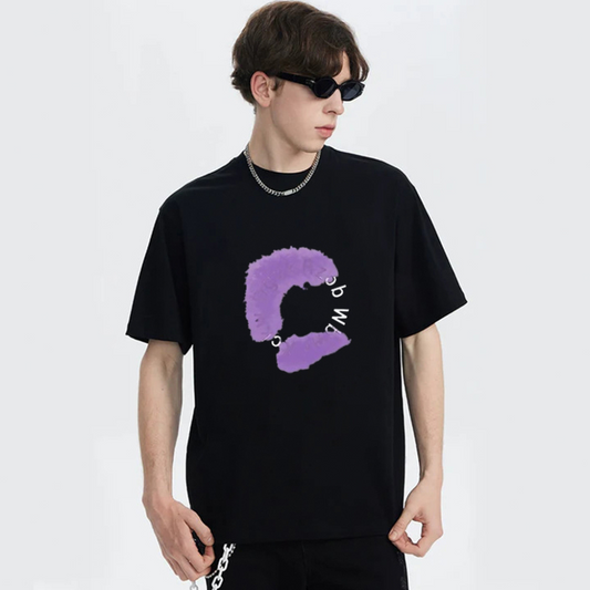 “Round Neck Pure Cotton Large C” T-shirt