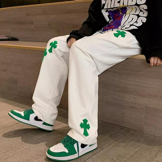 "Cross Flocked Jacquard" Sweatpants